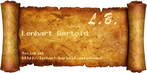 Lenhart Bertold névjegykártya